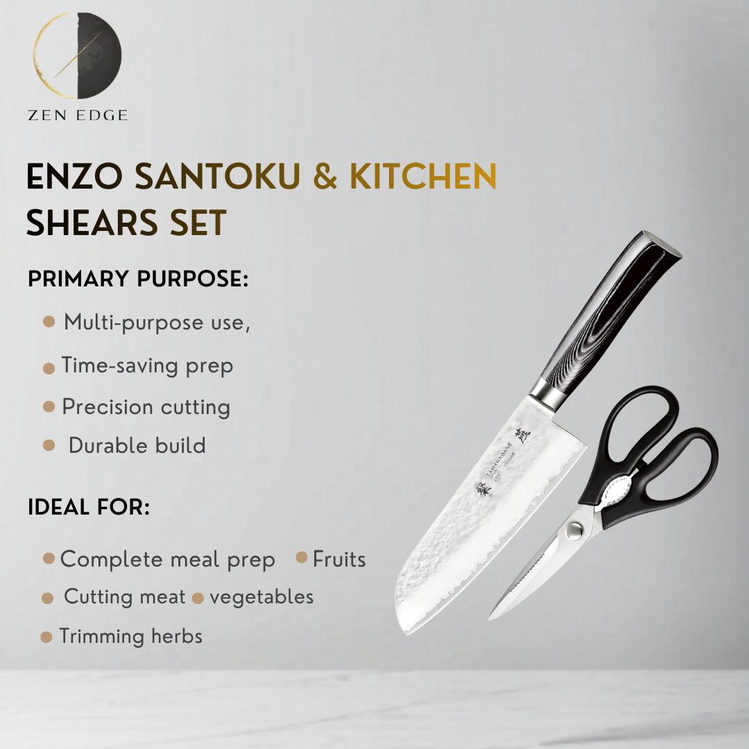 ENZO Santoku & Kitchen Shears Set