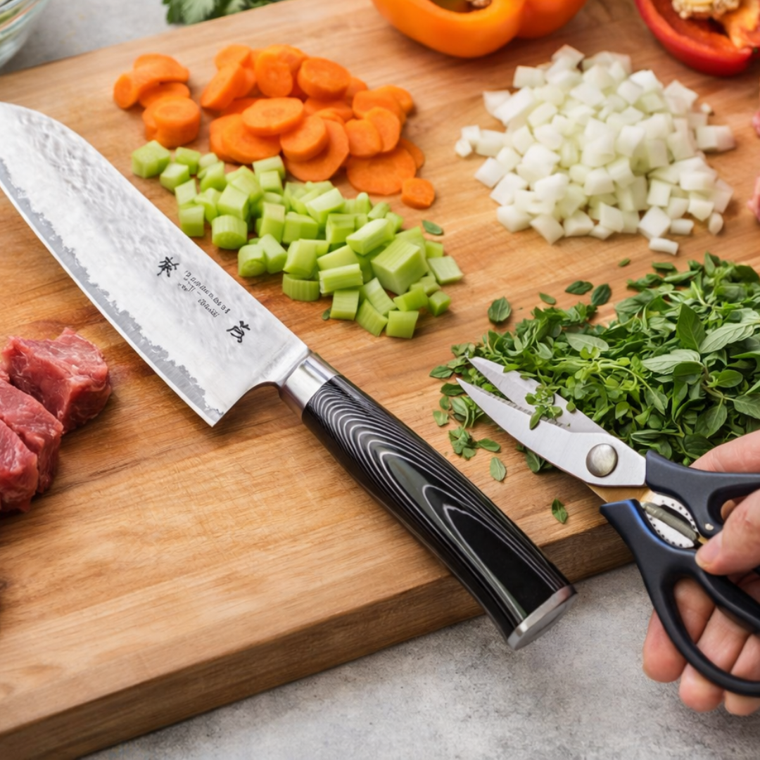 ENZO Santoku & Kitchen Shears Set