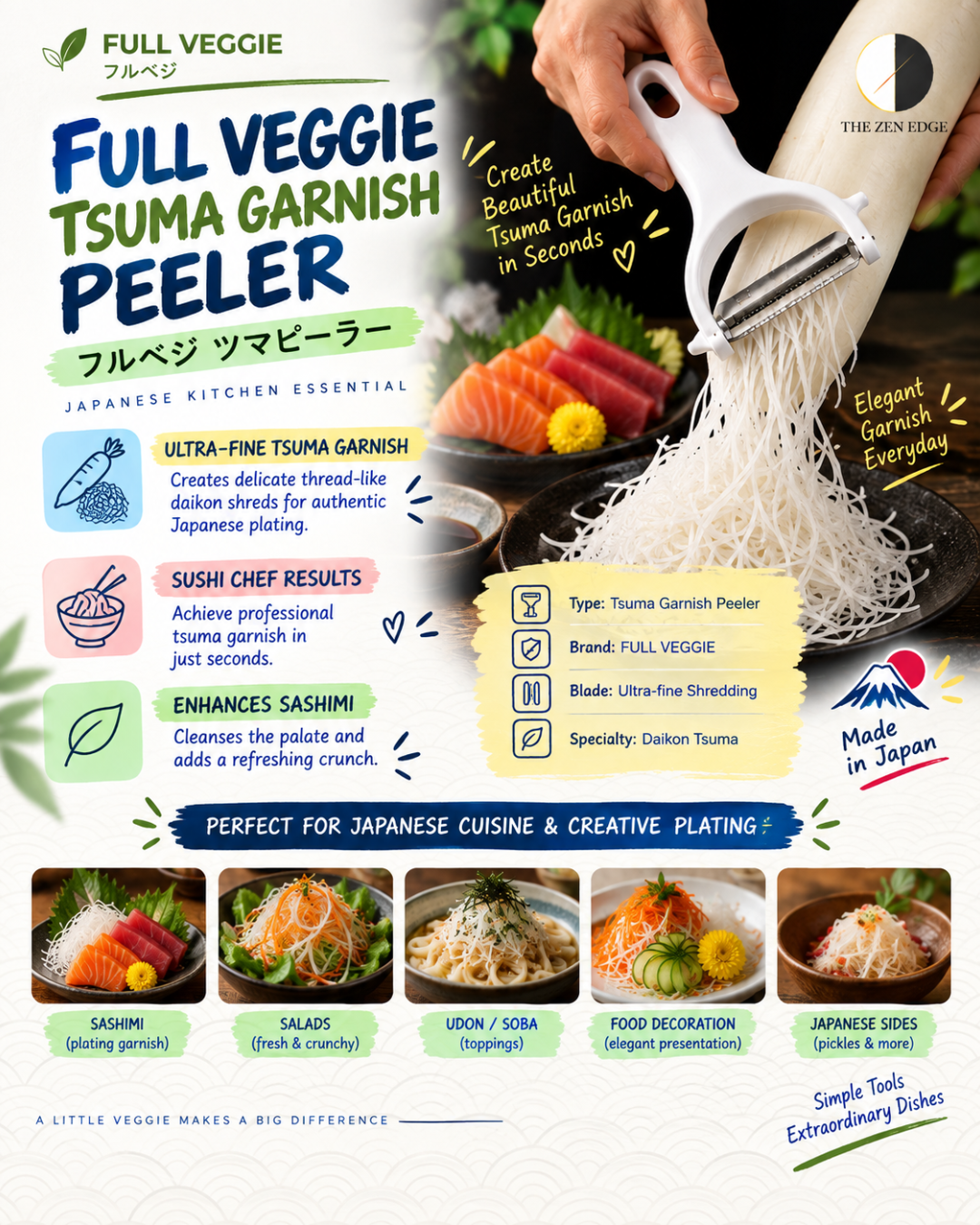 Shimomura Full Veggie Garnish Peeler