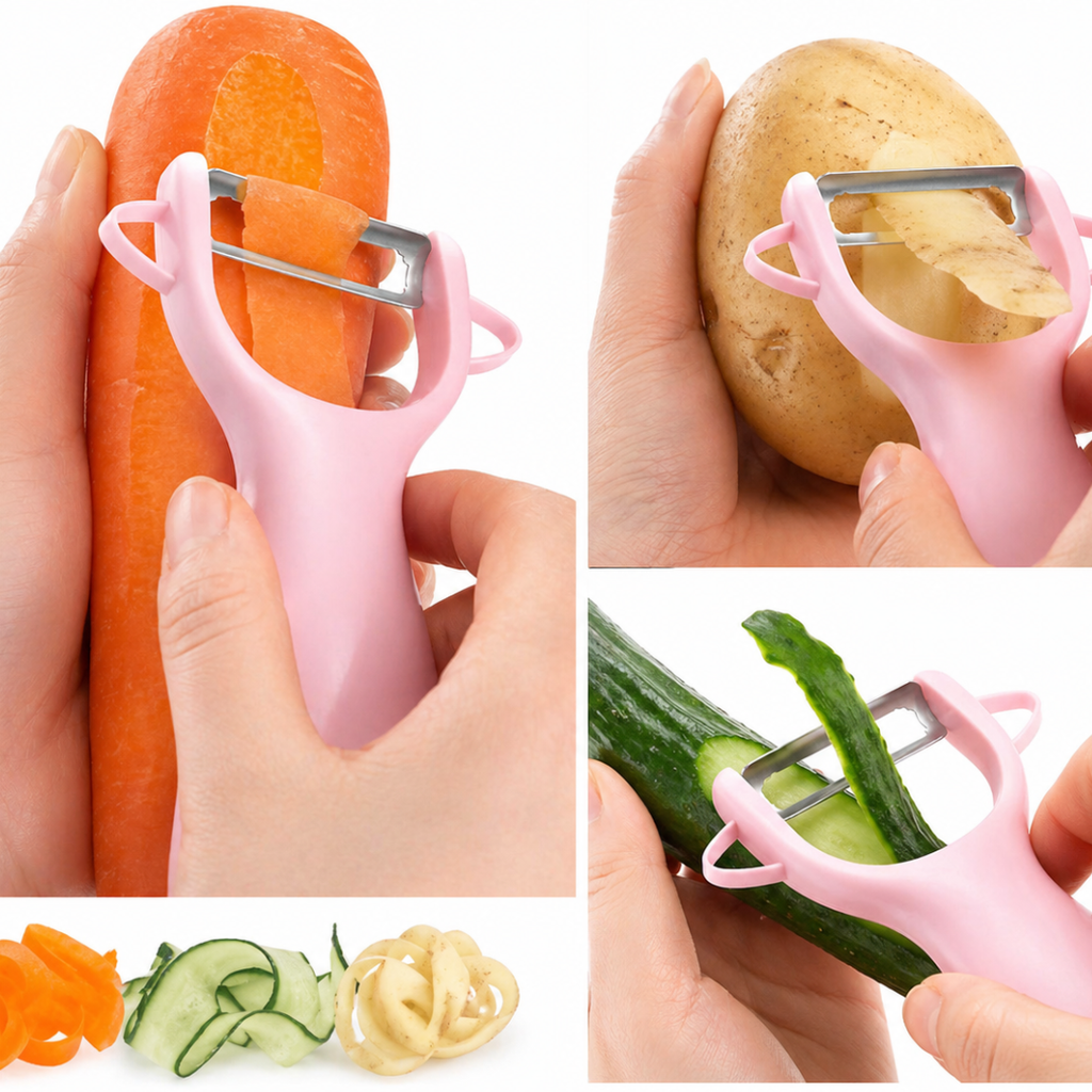 KOTOKOTO Kids' Easy-Grip Peeler – Pink