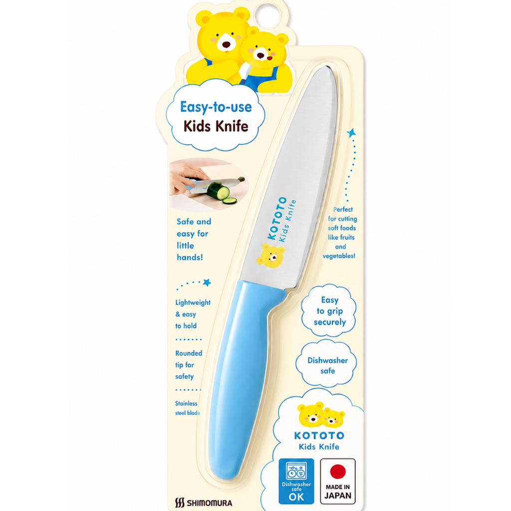 KOTOKOTO Kids' Easy-Grip Kitchen Knife – Blue