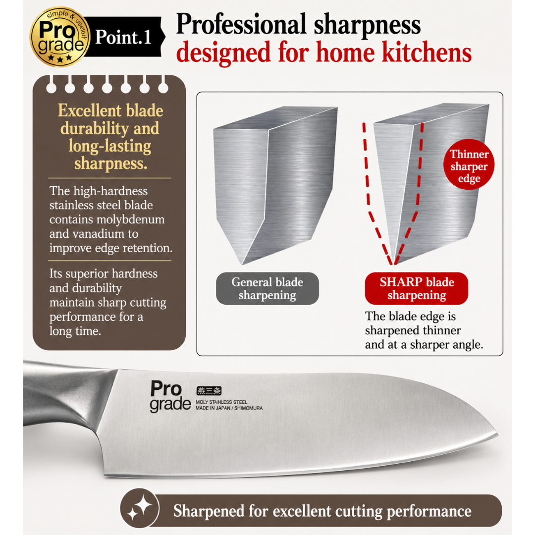 PROGRADE All-Stainless Santoku Knife